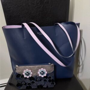 Kate Spade Navy and Lavender Tote